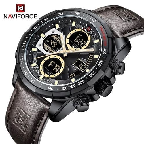 Naviforce Men's Dual Time 30M Water Resistant Wrist Watch WatchNest