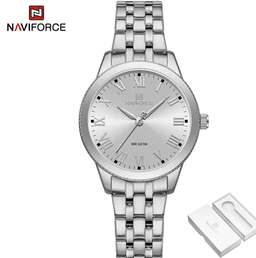 Naviforce NF5032 Silver S/W/S Women’s Luxury Unique Waterproof Stainless Band WristwatchWatchNest