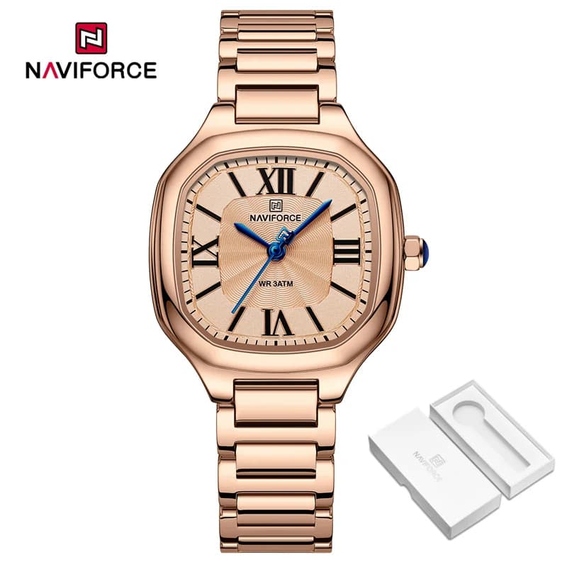 Naviforce NF5042 Rosegold RG/RG/RG Women’s Luxury Stainless Band Watch WatchNest